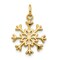 10K Yellow Gold Snowflake Charm Polished Winter Jewelry 20mm x 21mm